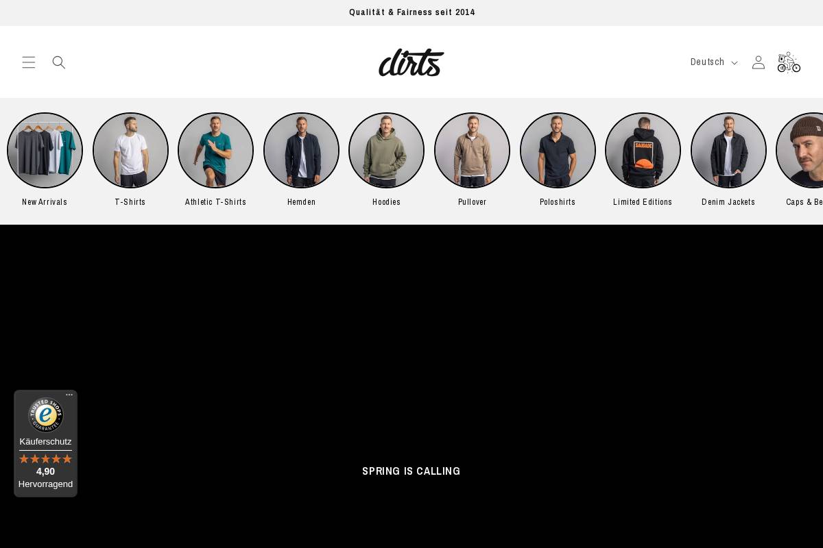 DIRTS  homepage screenshot