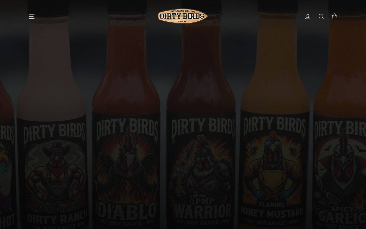 dirtybirdsauces.com homepage screenshot