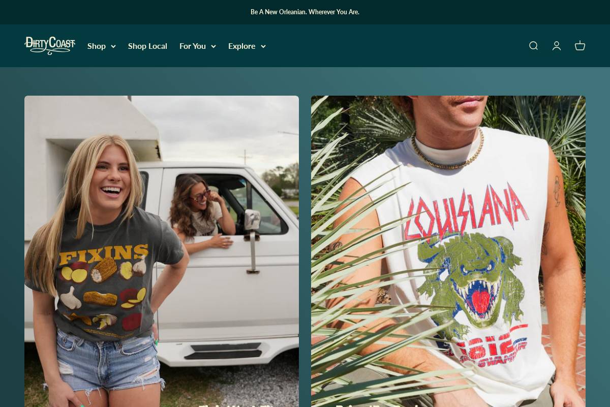 dirtycoast.com homepage screenshot