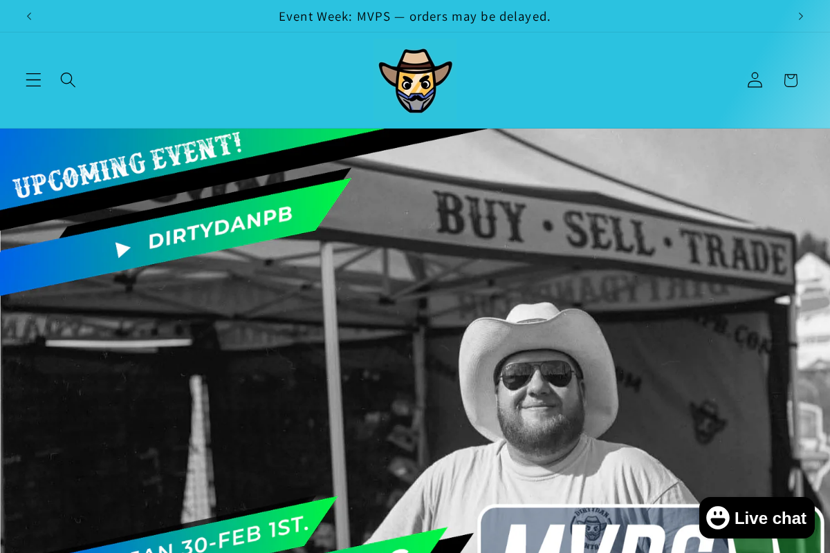 DirtyDanPB homepage screenshot