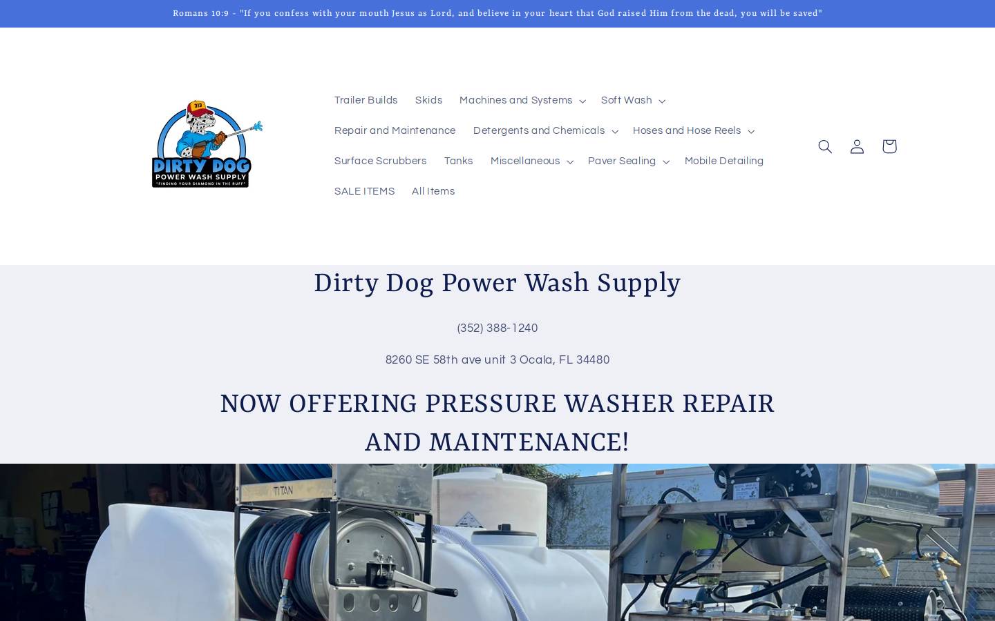 dirtydogpws.com homepage screenshot