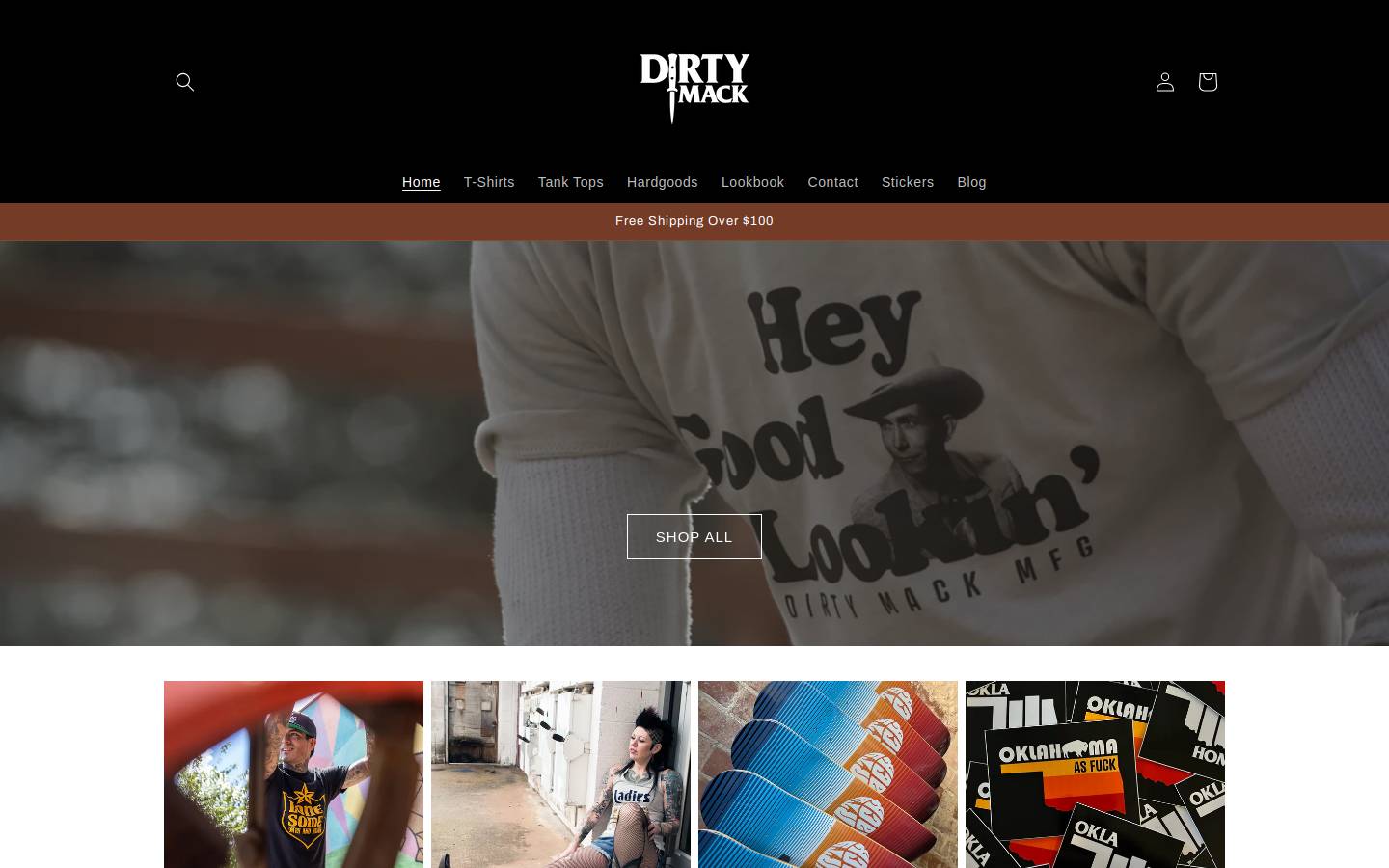 dirtymackmfg.com homepage screenshot