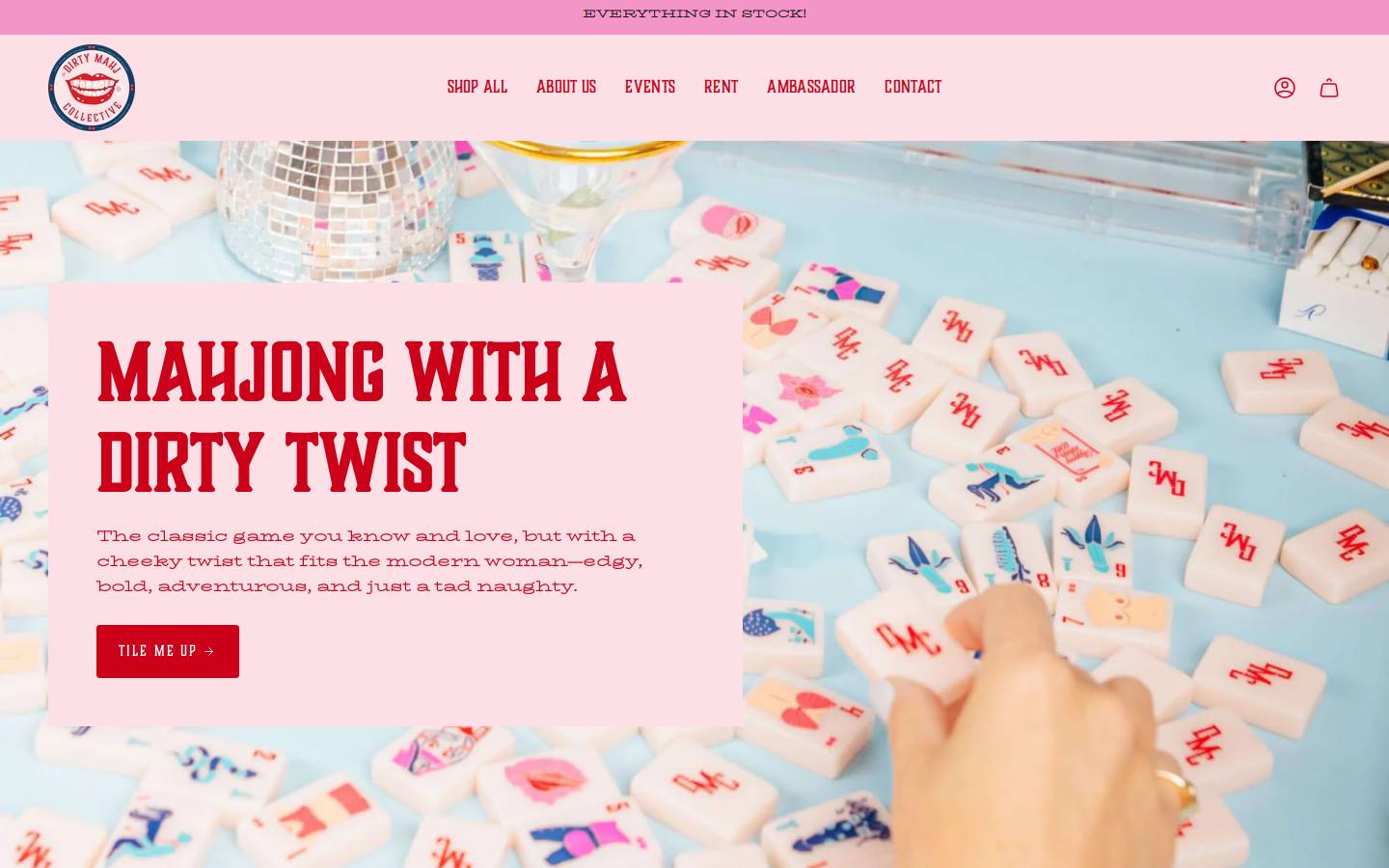 dirtymahj.com homepage screenshot