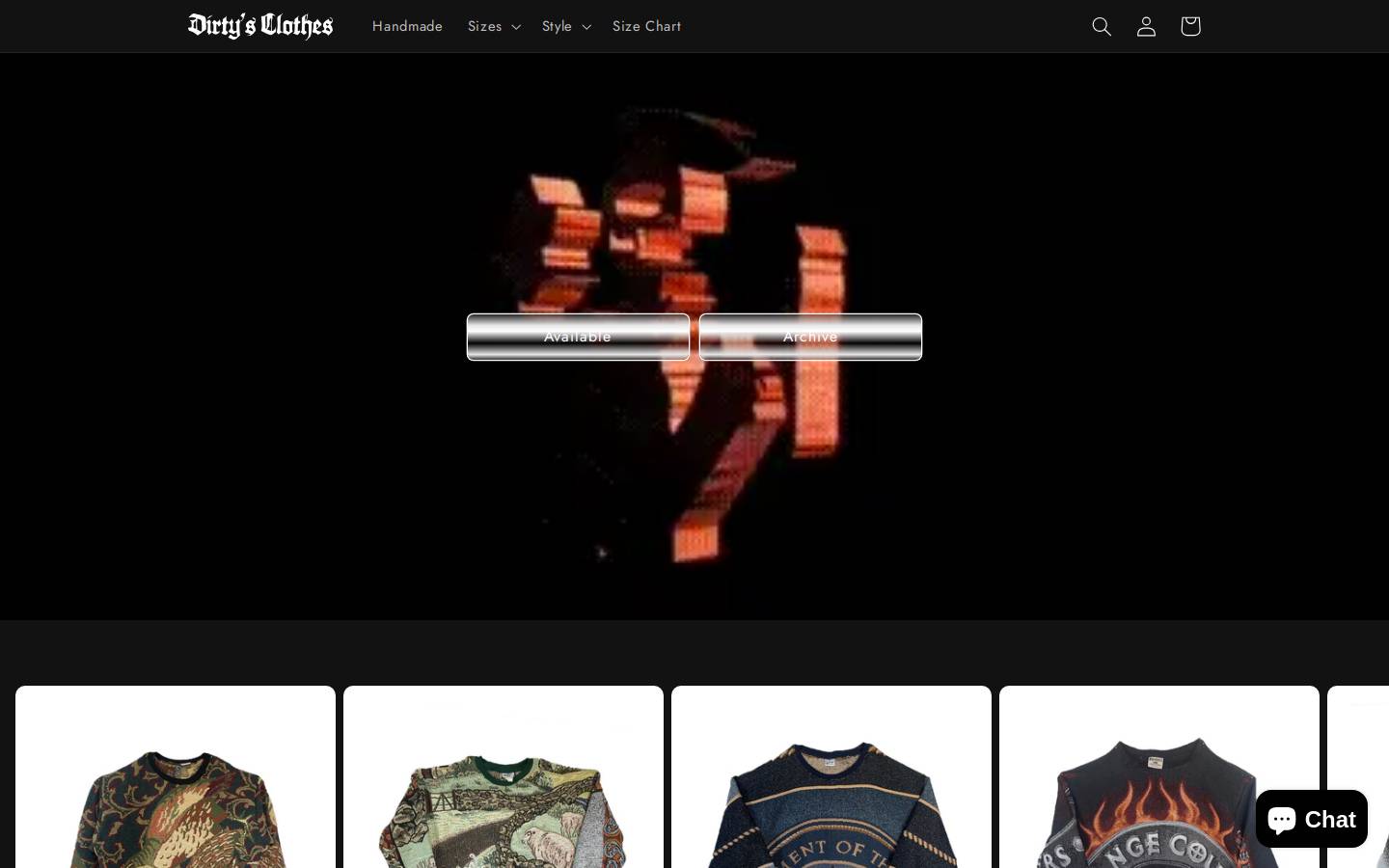 dirtysclothes.com homepage screenshot