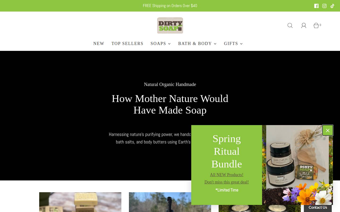 dirtysoapbubbles.com homepage screenshot