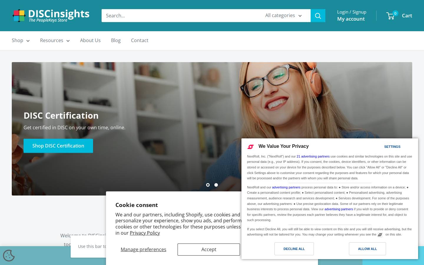 Discinsights homepage screenshot