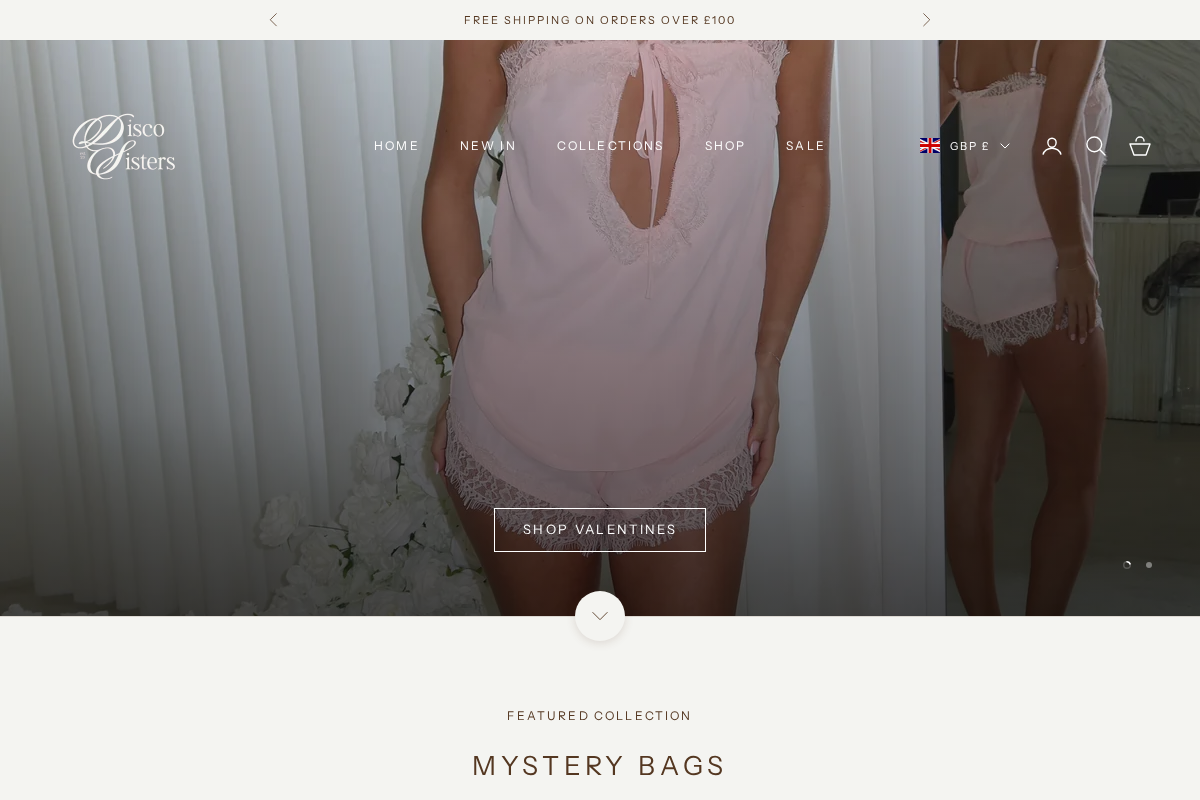 Disco Sisters homepage screenshot