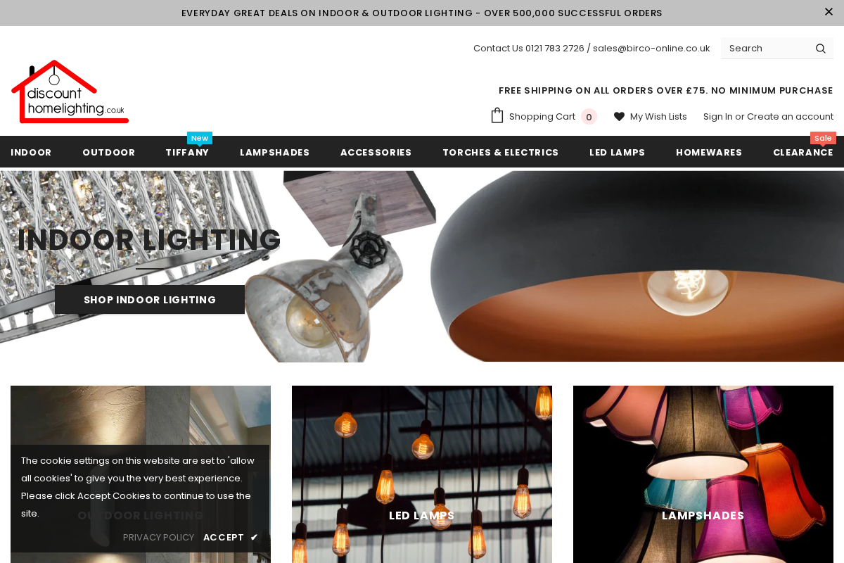 Discounthomelighting.co.uk homepage screenshot