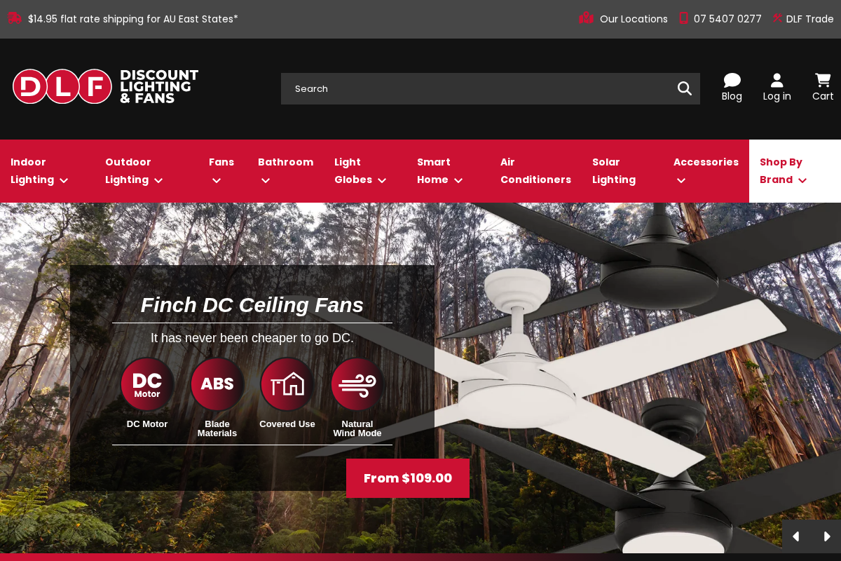 discountlightingandfans.com.au homepage screenshot