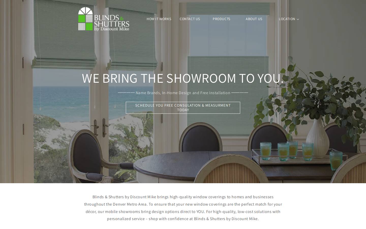 discountmikeblinds.com homepage screenshot