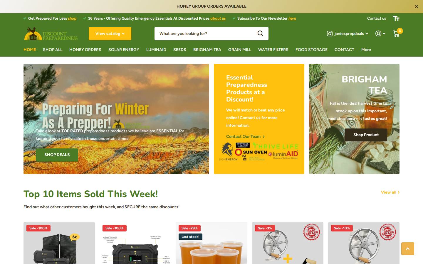 discountpreparedness.com homepage screenshot