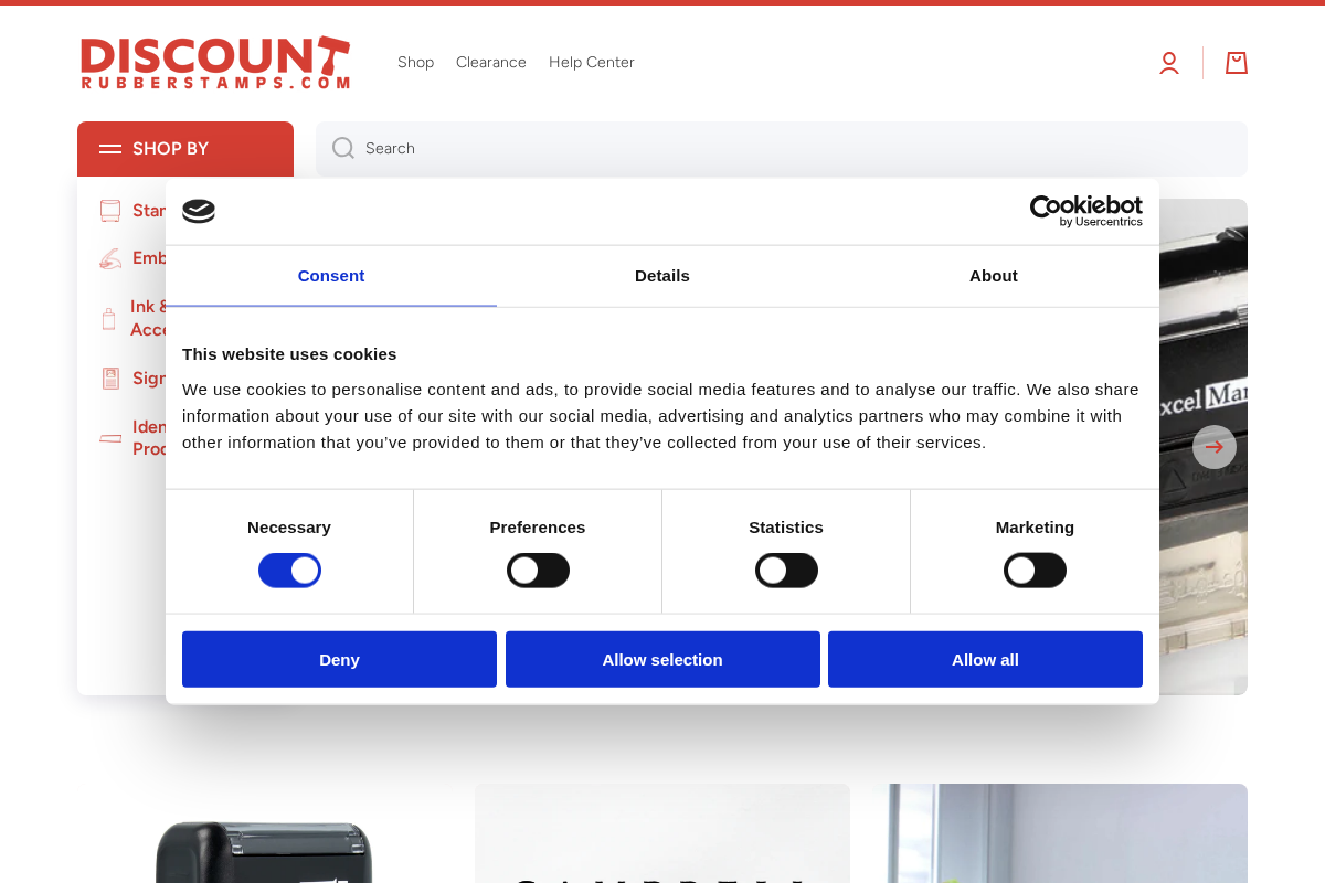 DiscountRubberStamps.com homepage screenshot