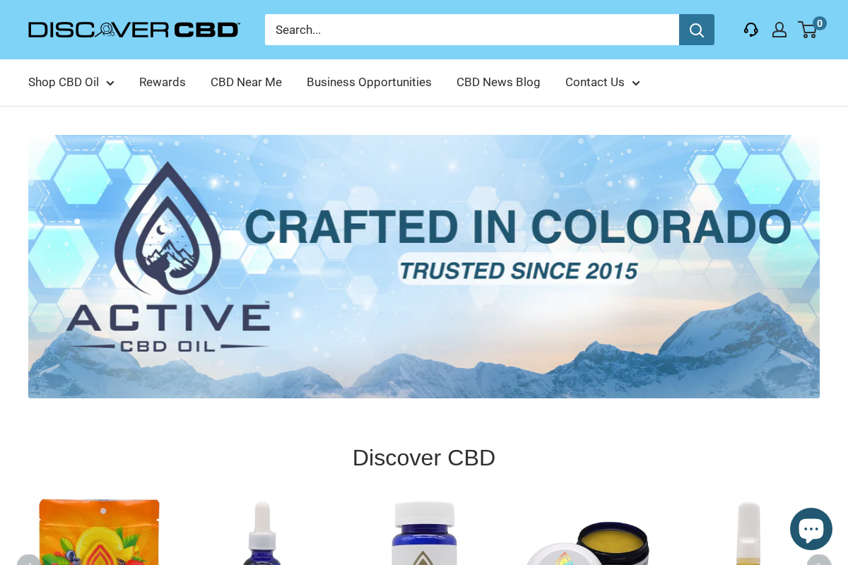 Discover CBD homepage screenshot