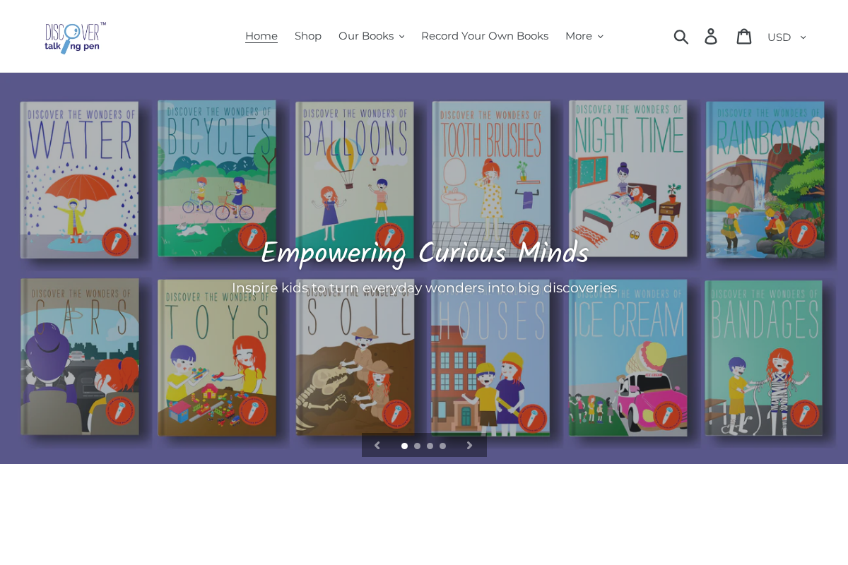 discovertalkingpen.com homepage screenshot