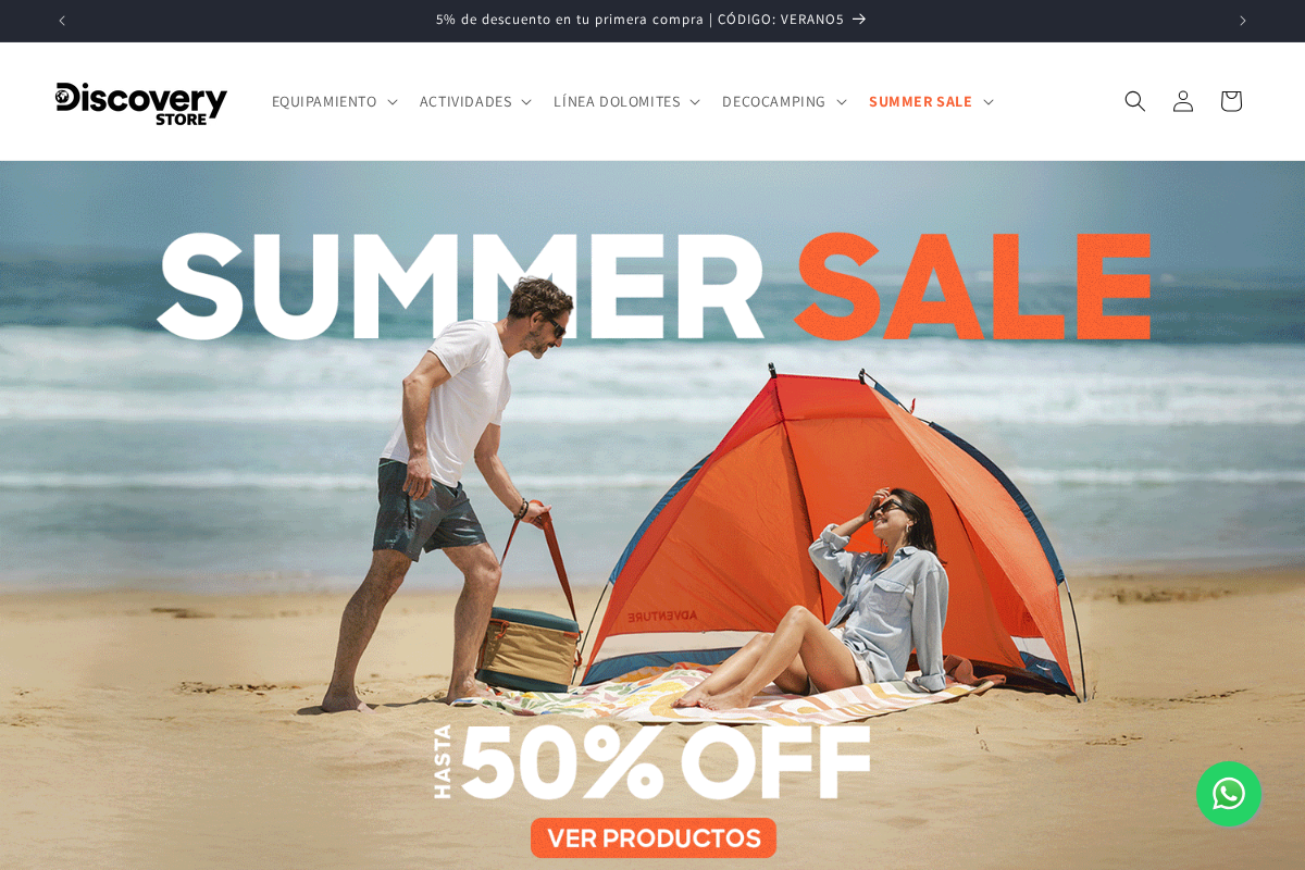 Discovery Store Chile homepage screenshot
