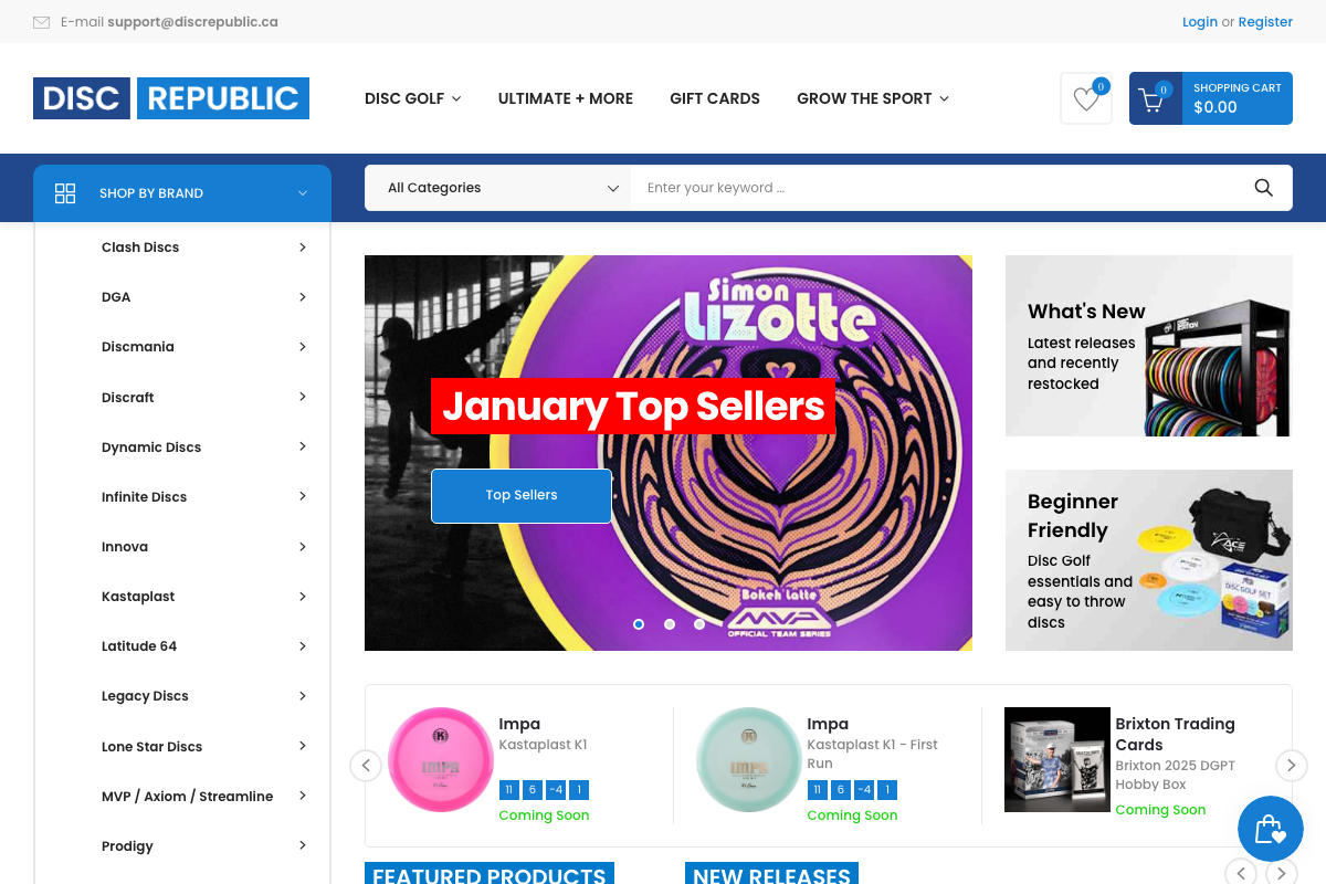 DiscRepublic homepage screenshot