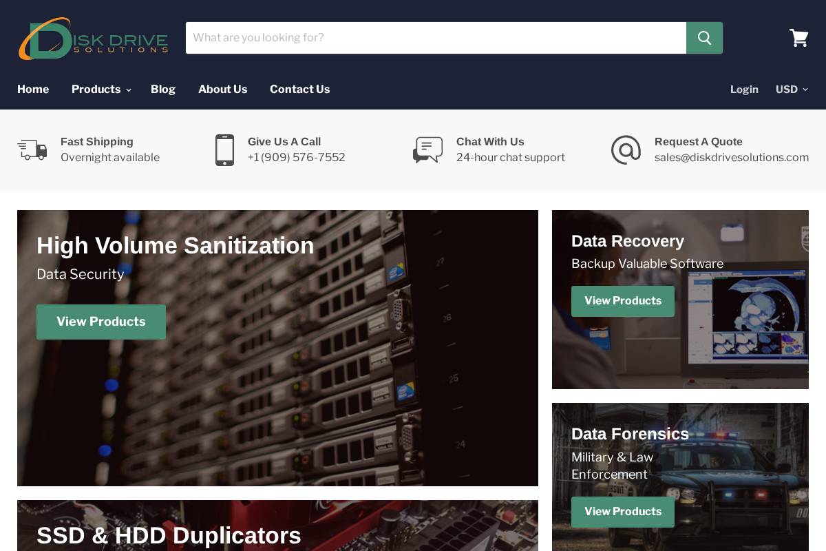 Disk Drive Solutions homepage screenshot