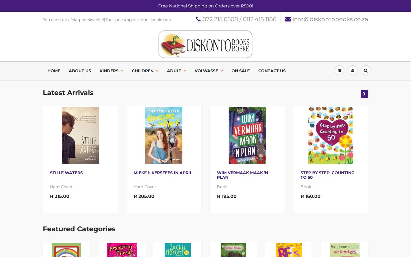 diskontobooks.co.za homepage screenshot