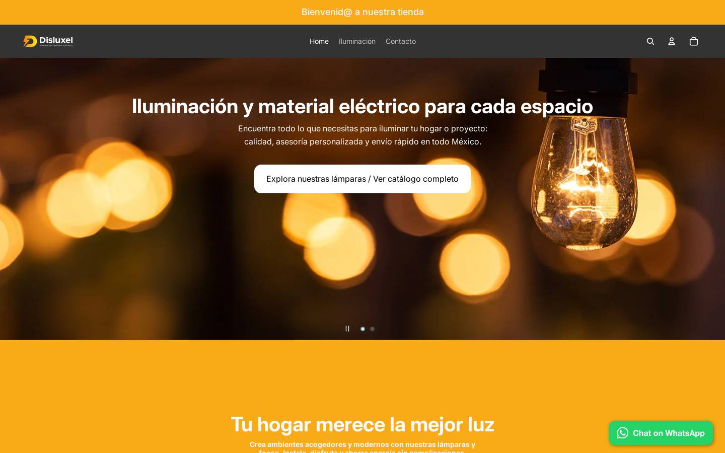 disluxel-iluminacion.com homepage screenshot