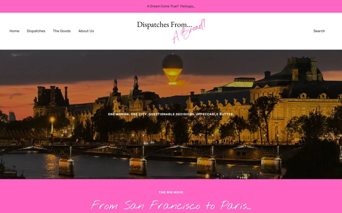 dispatchesfromabroad.com homepage screenshot