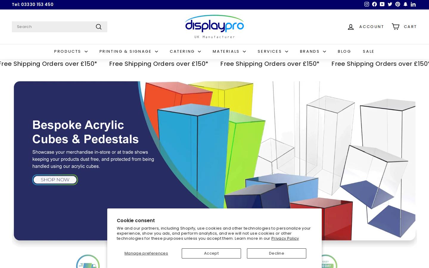Displaypro homepage screenshot