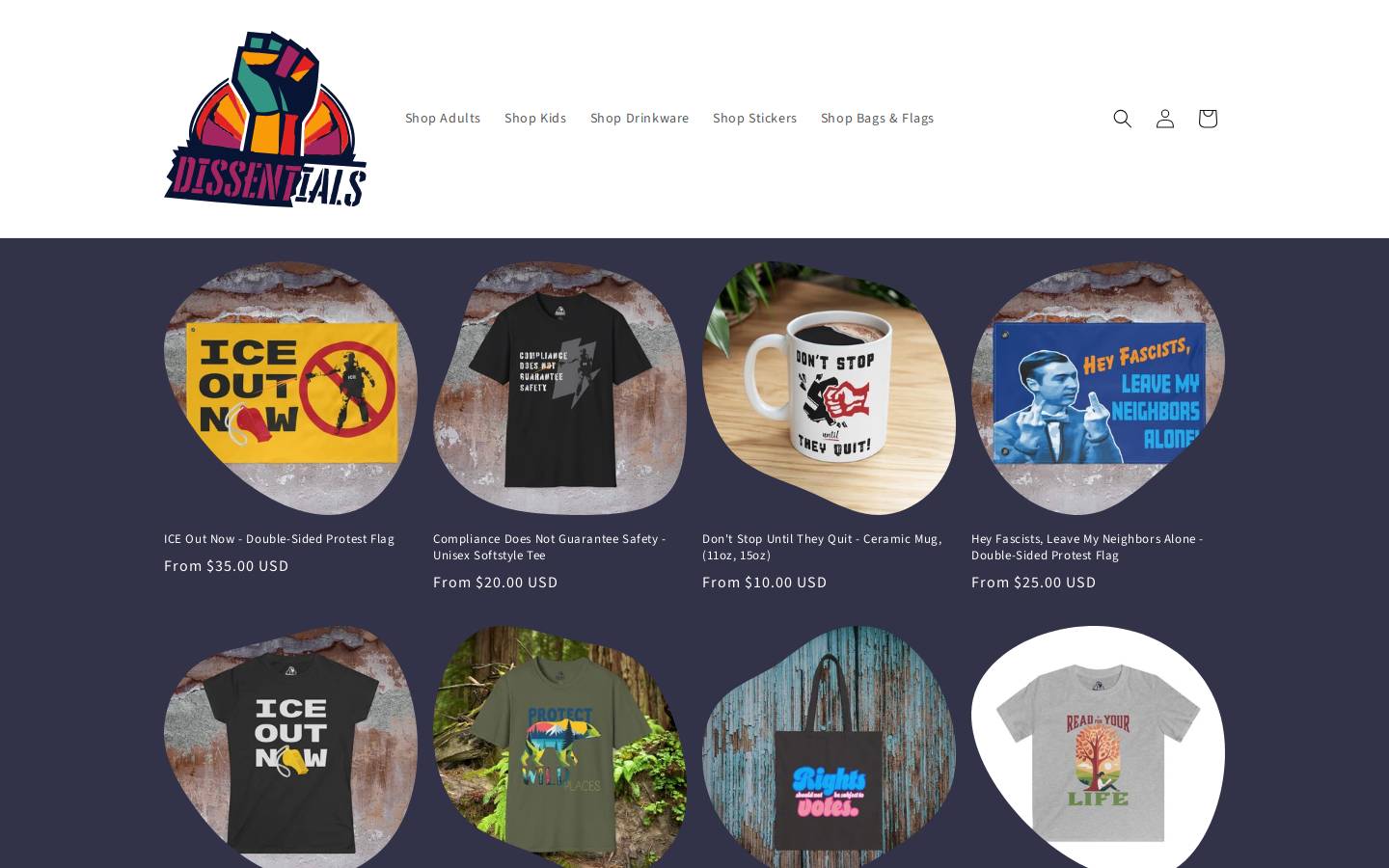 dissentials.com homepage screenshot