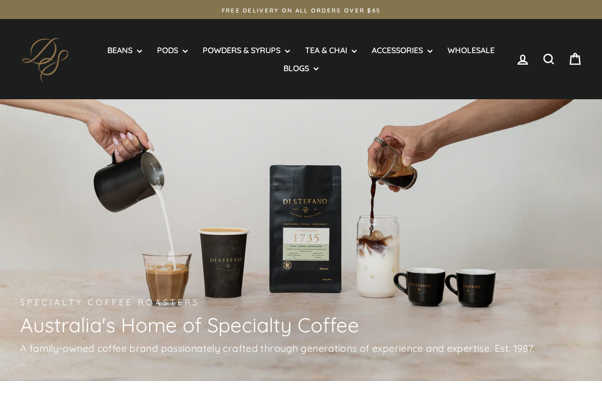 Di Stefano Coffee homepage screenshot