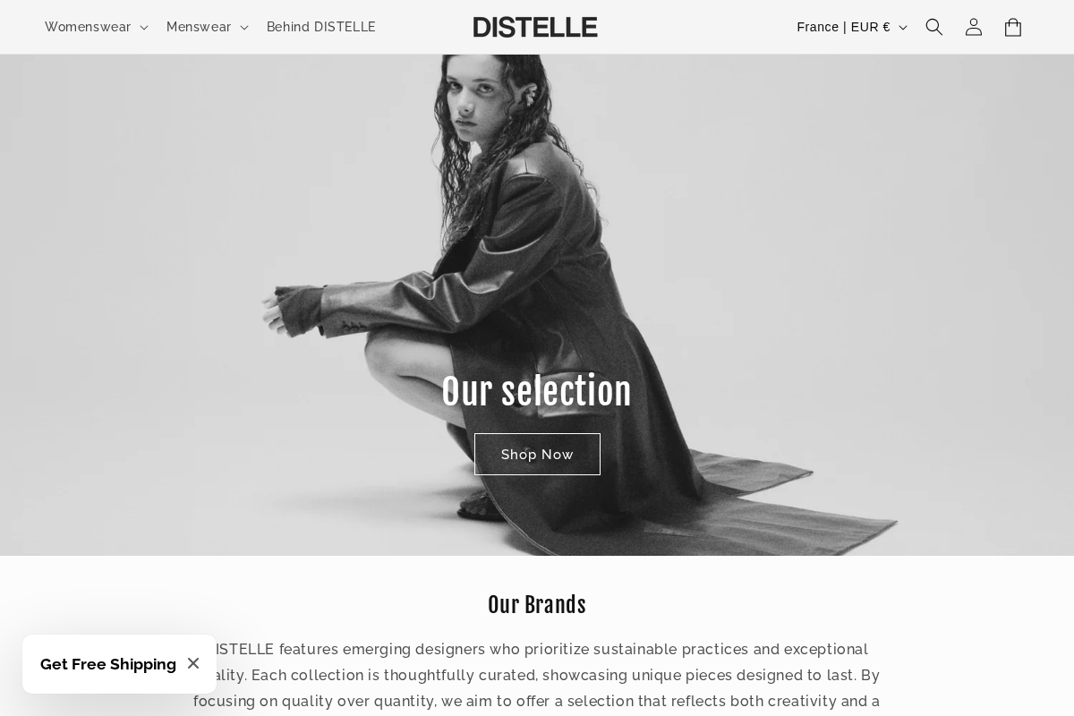 Distelle homepage screenshot