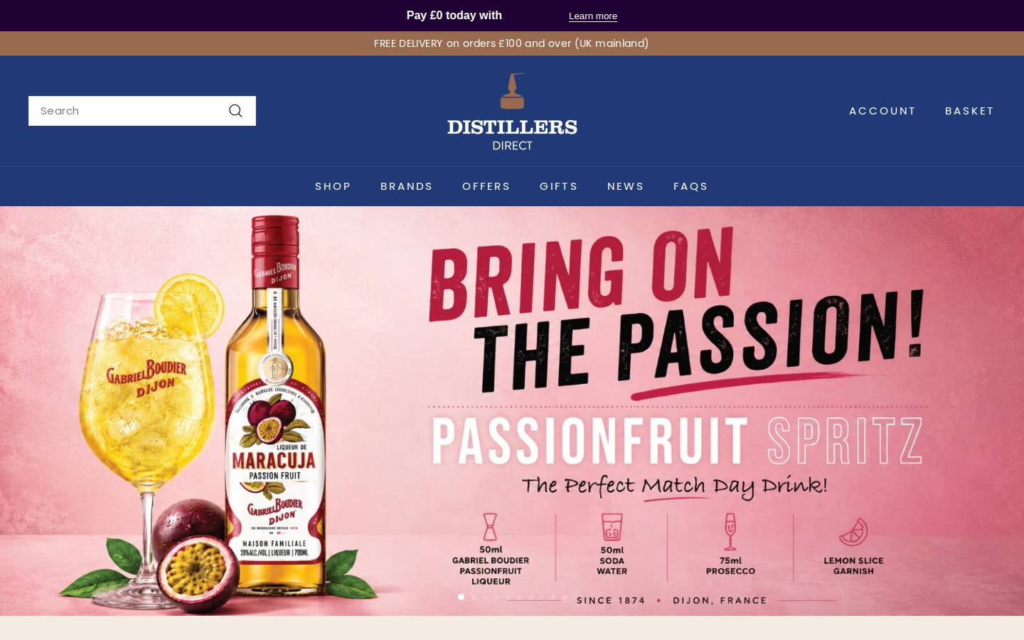 Distillersdirect homepage screenshot