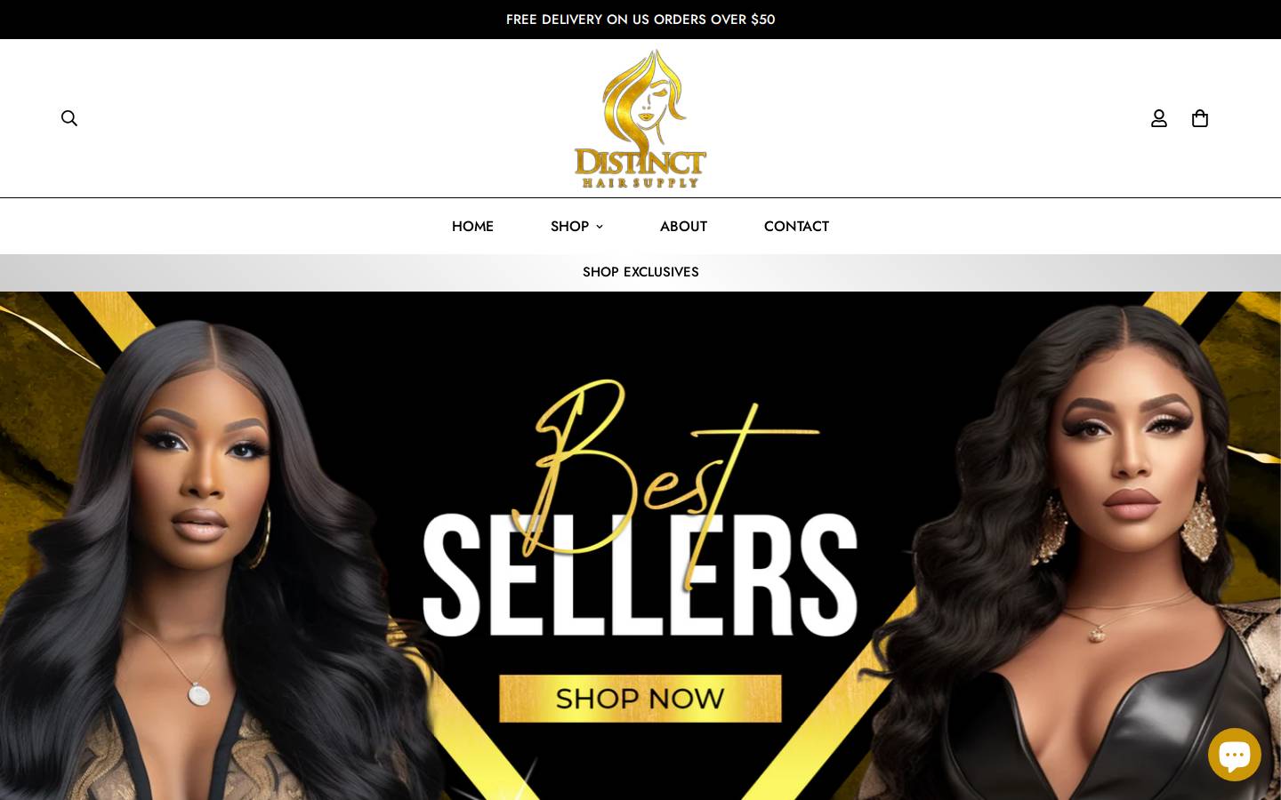 distincthairsupply.com homepage screenshot