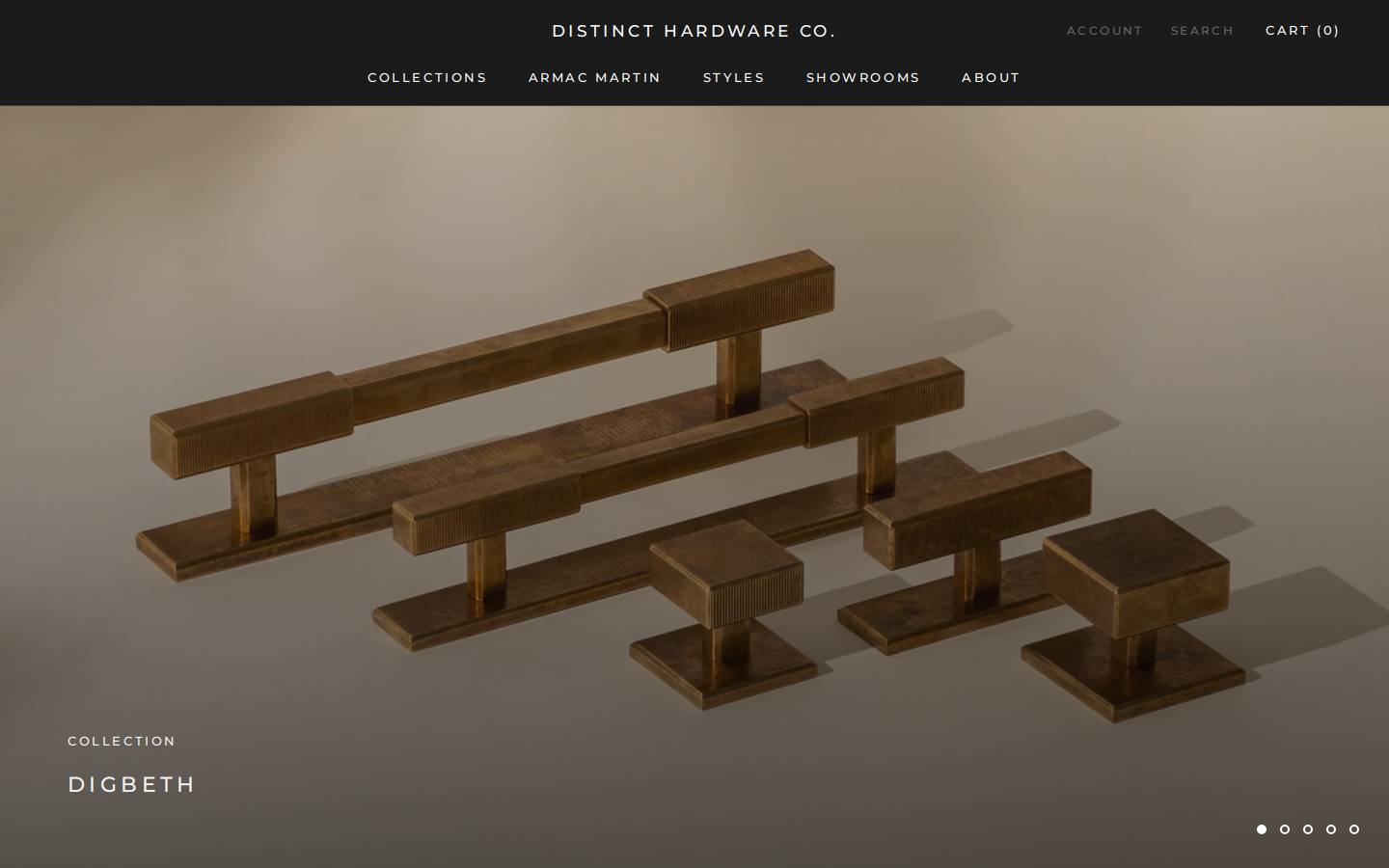 distincthardwareshop.com homepage screenshot