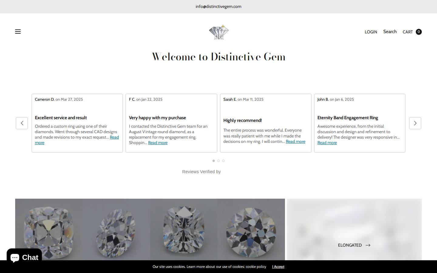 distinctivegem.com homepage screenshot