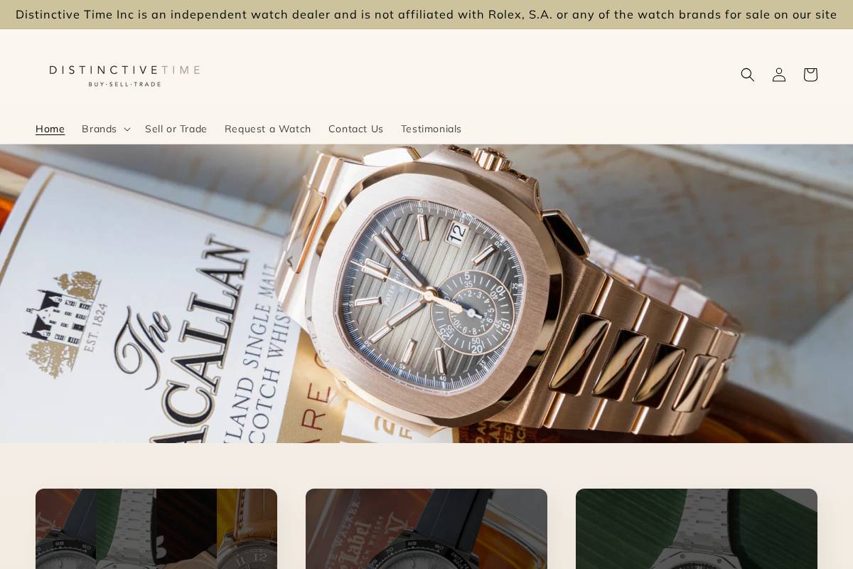 distinctivetime.com homepage screenshot