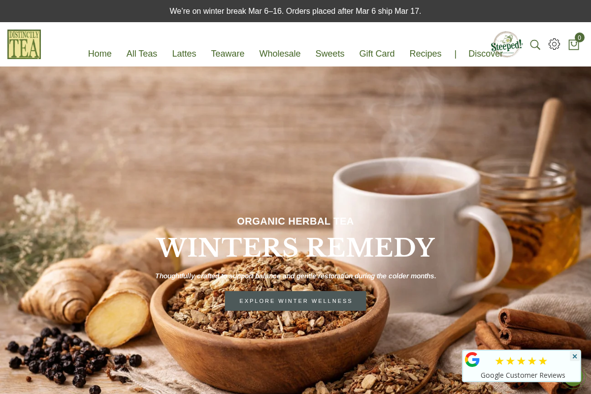 Distinctly Tea Inc. homepage screenshot