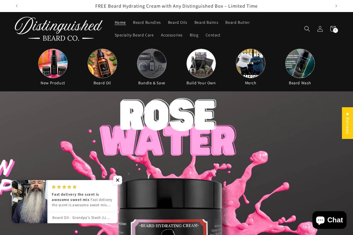 distinguishedbeard.com homepage screenshot