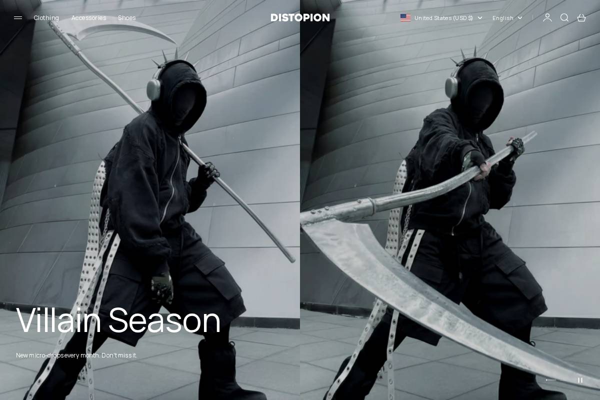 Distopion homepage screenshot