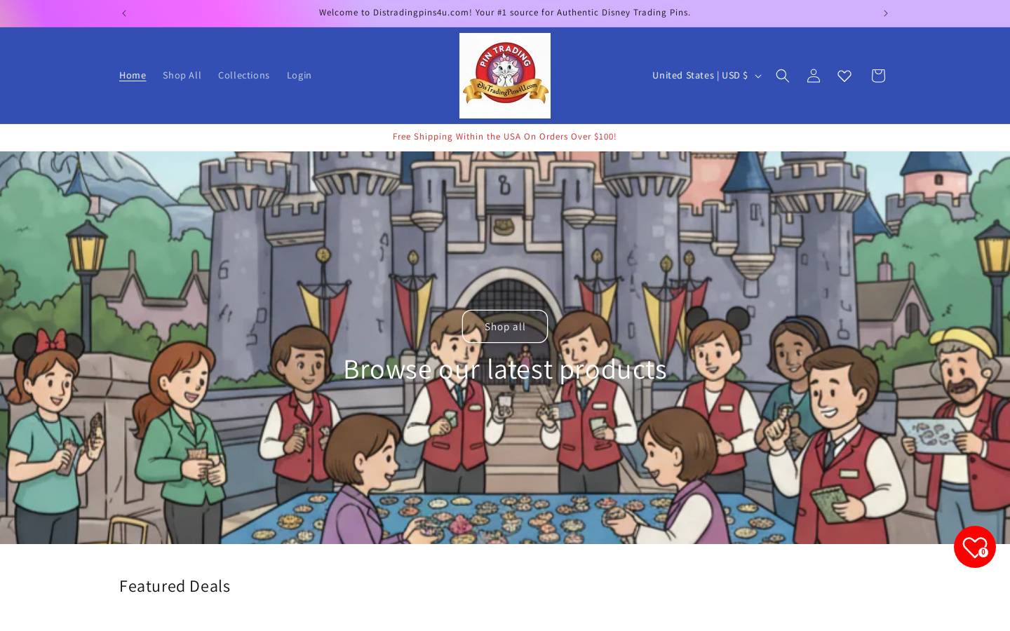 distradingpins4u.com homepage screenshot