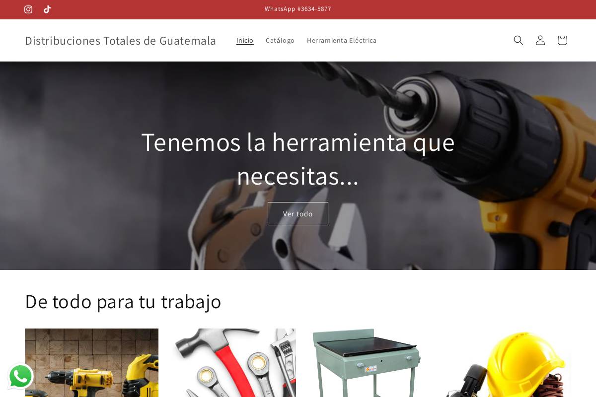 distribucionesguate.com homepage screenshot