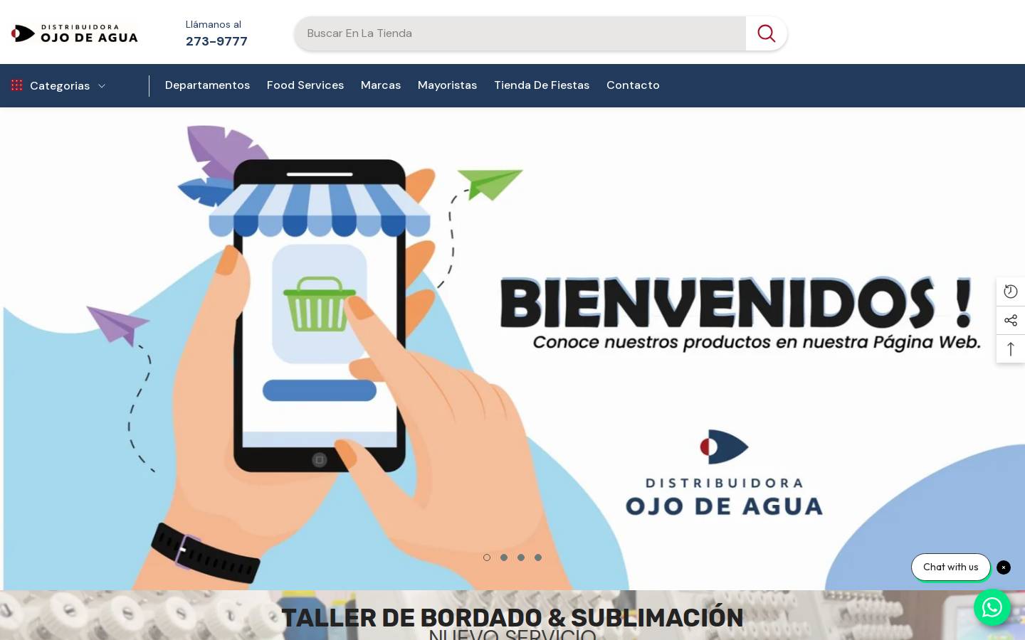distribuidoraojodeagua.com homepage screenshot