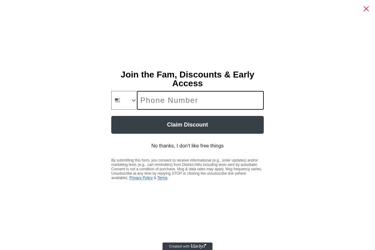 districthills.shop homepage screenshot