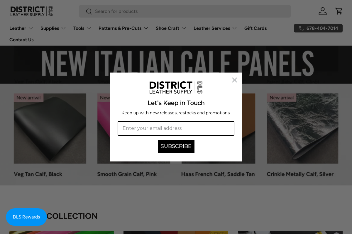 districtleathersupply.com homepage screenshot