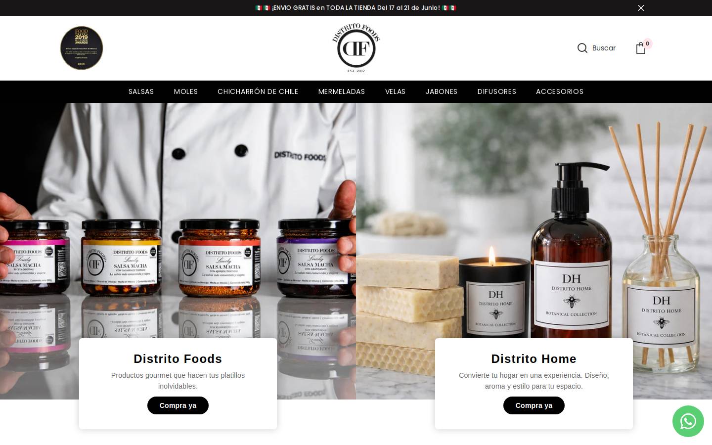 distritofoods.com homepage screenshot