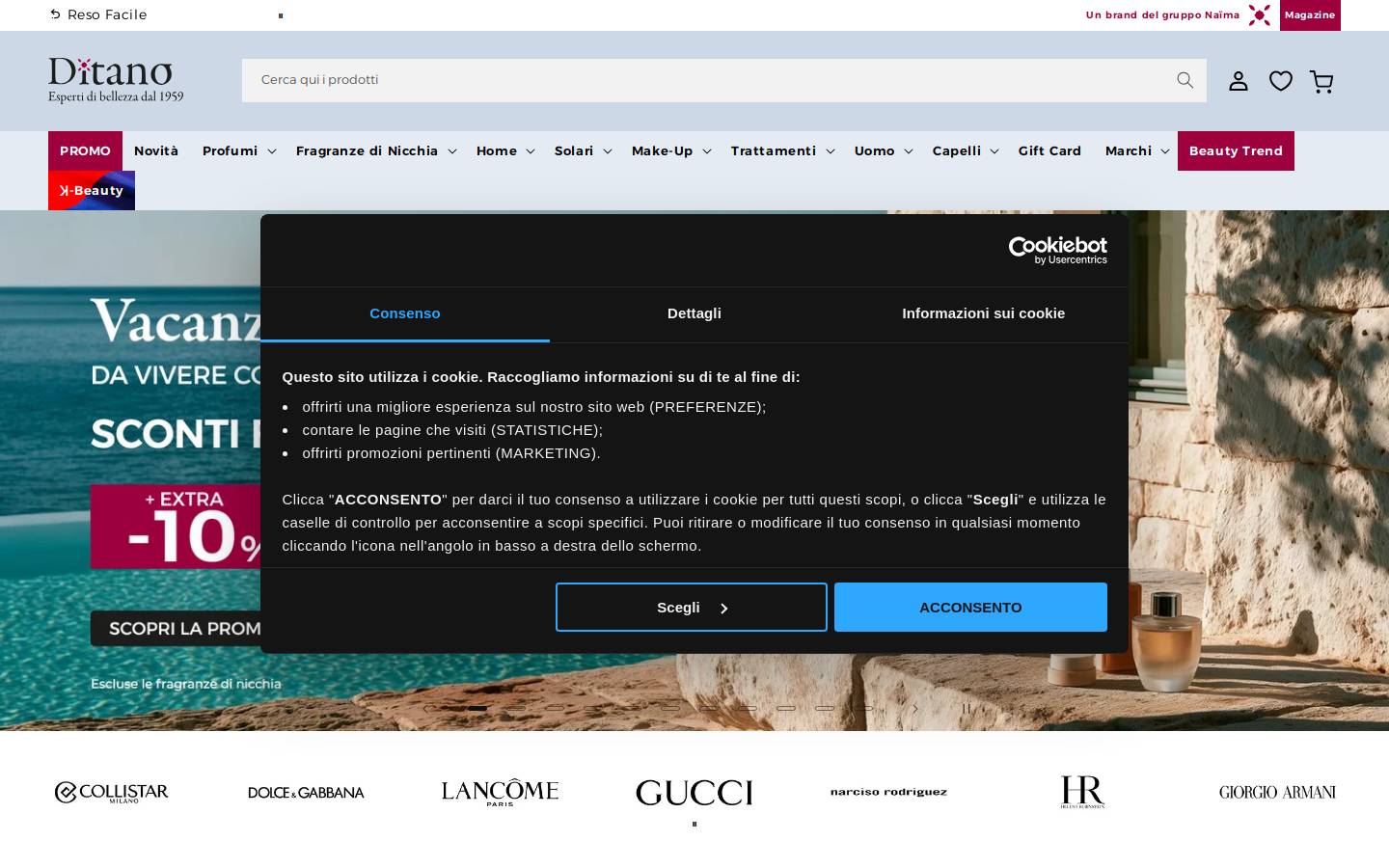 Profumeria Ditano homepage screenshot