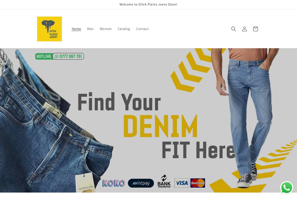 ditchplainsjeans.com homepage screenshot