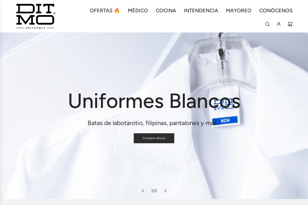 Ditmo Uniformes homepage screenshot