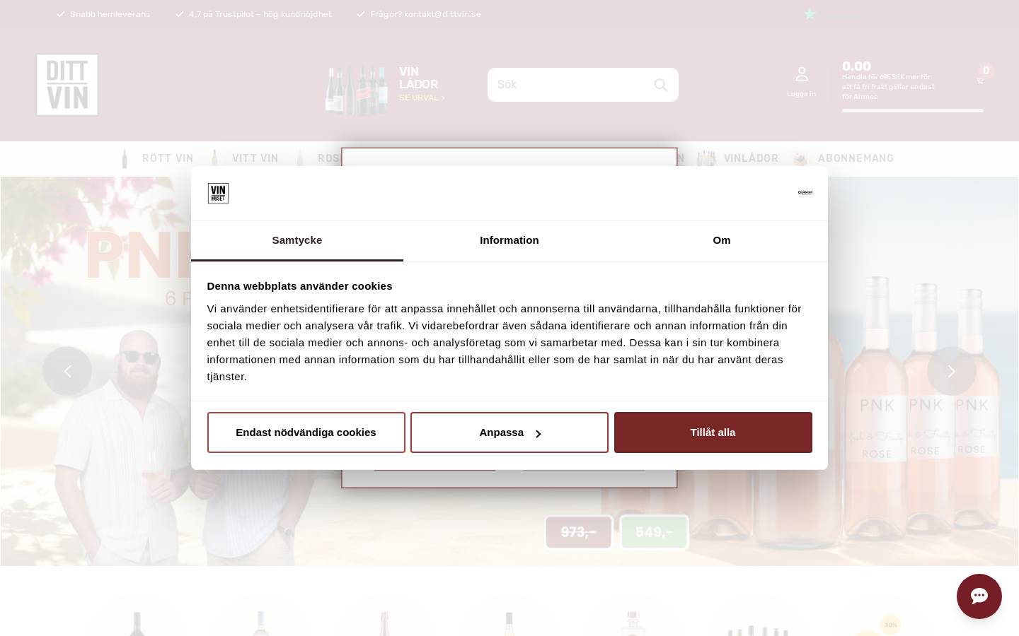 Dittvin homepage screenshot