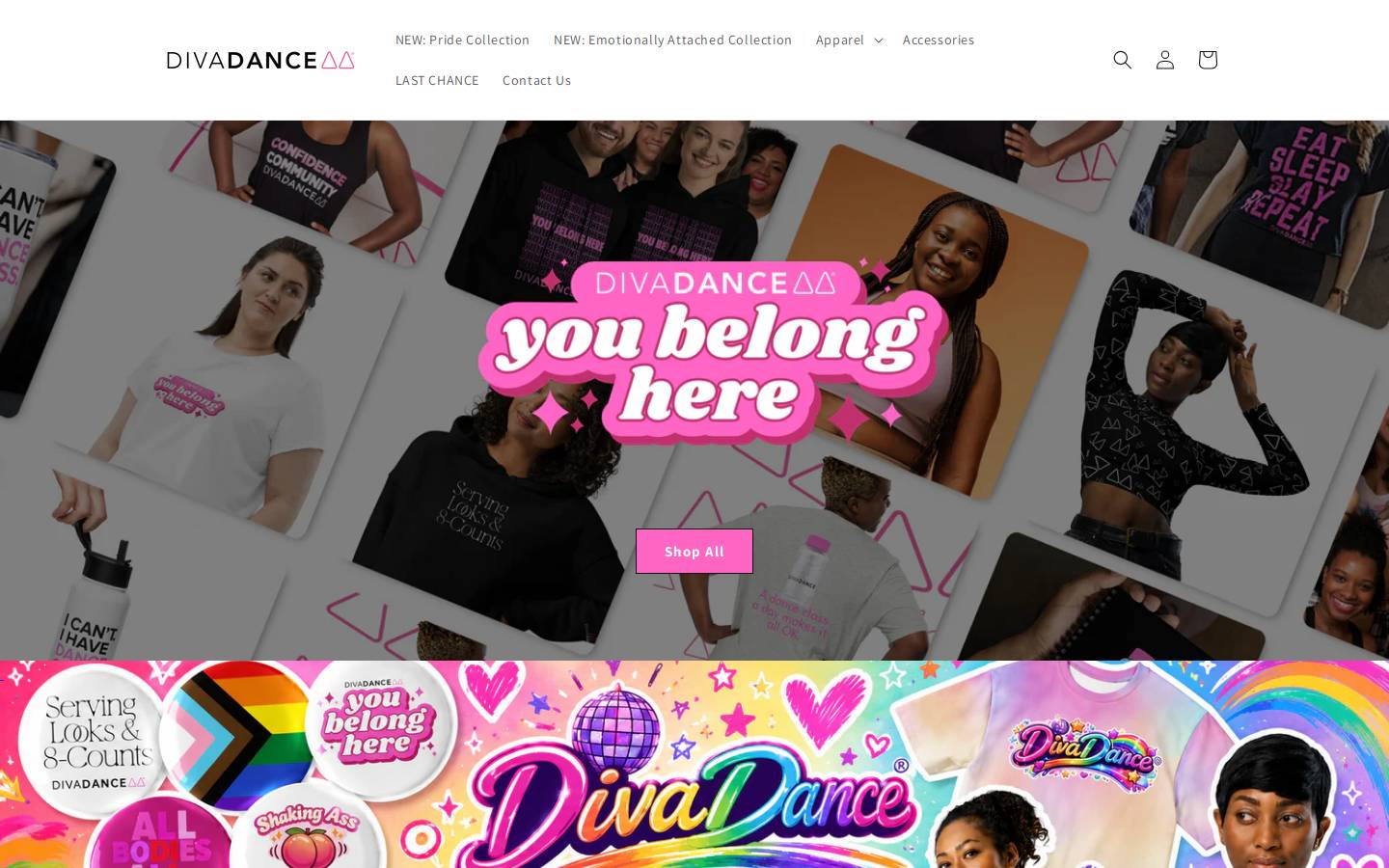 divadanceshop.com homepage screenshot