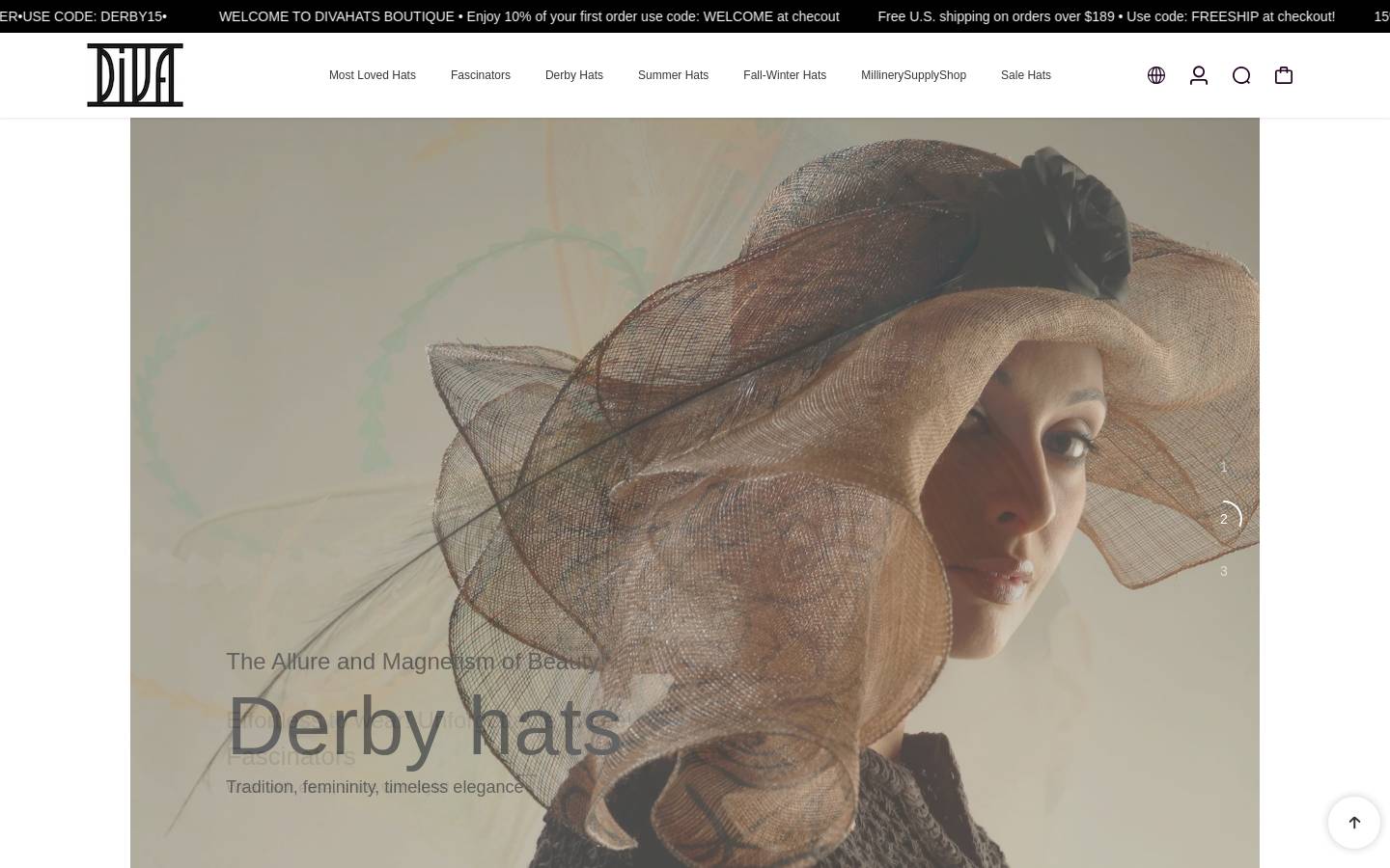 divahats.boutique homepage screenshot