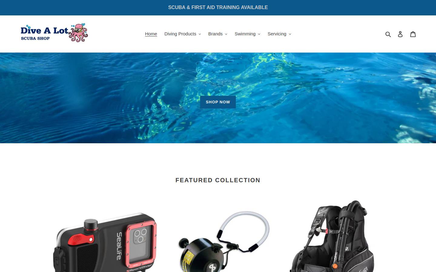 divealotscuba.co.uk homepage screenshot