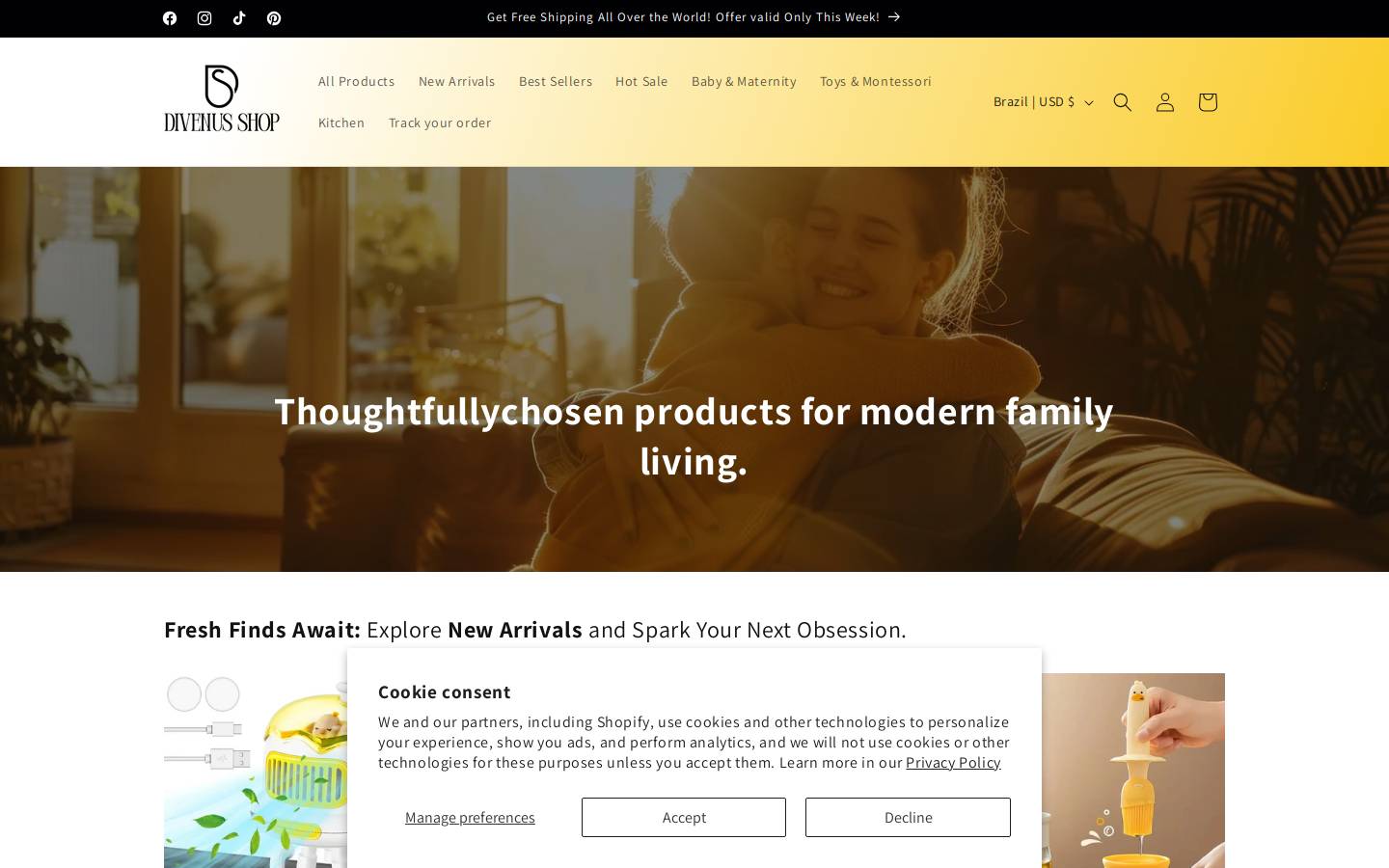 divenus.shop homepage screenshot